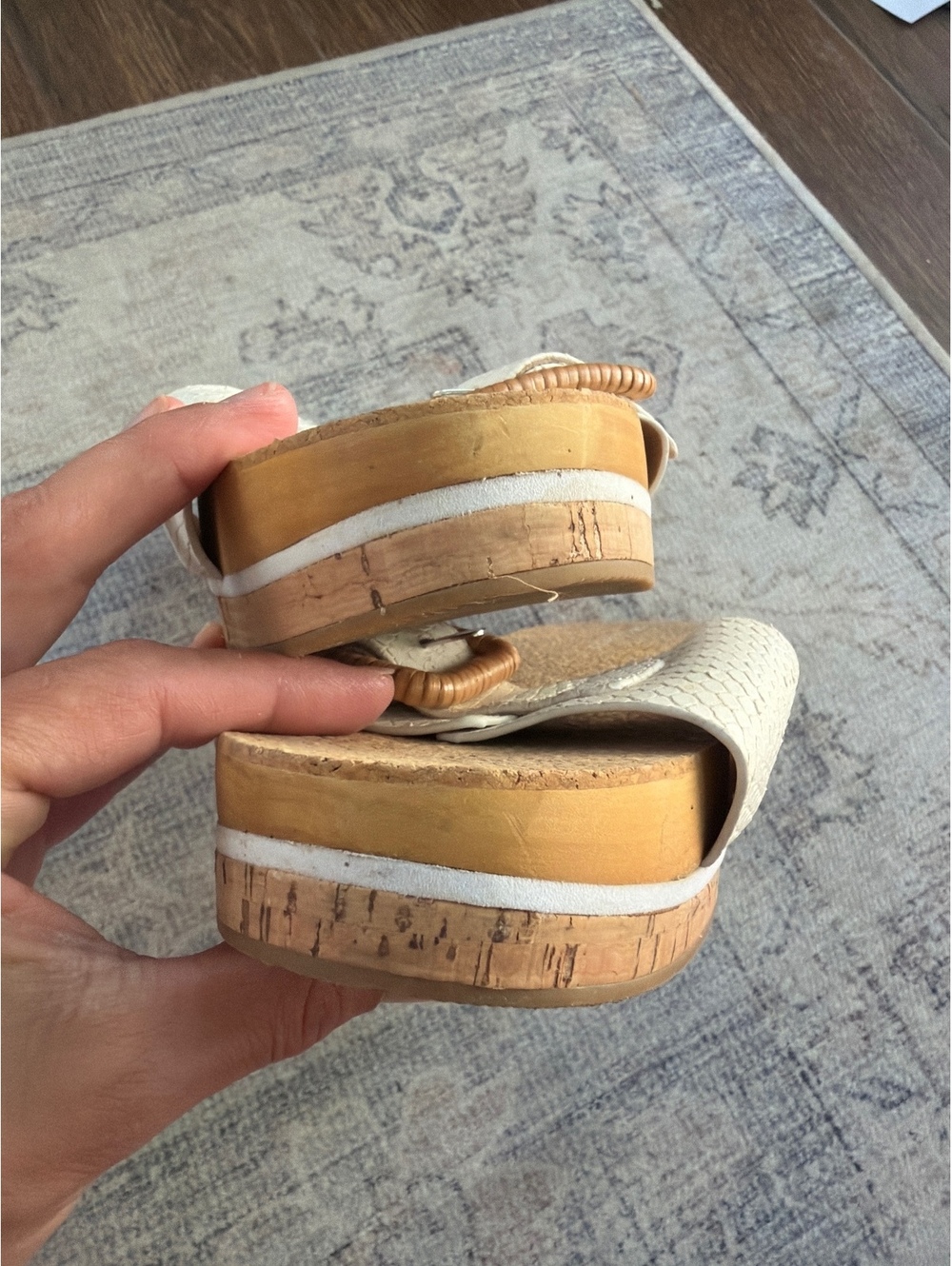 Veronica Beard chessy Cork Platform Slide Sandals Size 9.5 - Picture 3 of 5